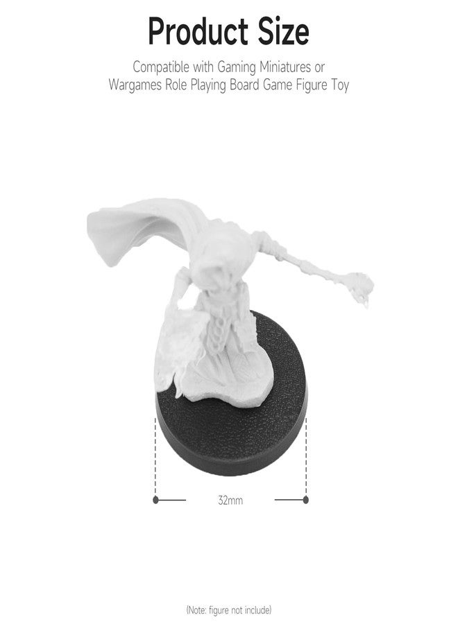 DisplayMore 100Pcs Round Plastic Model Bases 32mm for Gaming Miniatures or Wargames Role Playing Board Game Figure Toy (100PCS-32mm-Black) - Image 2